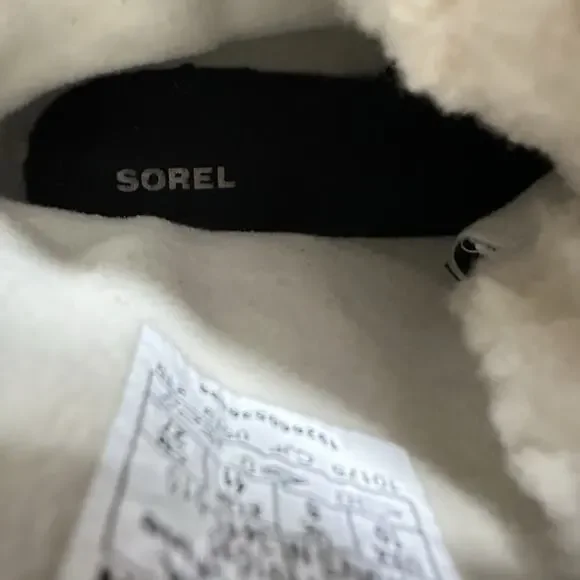 Sorel Winter Boots Womens 10 Phoenix Black Leather Faux Fur Lace Up NL3415-010 - Picture 3 of 9